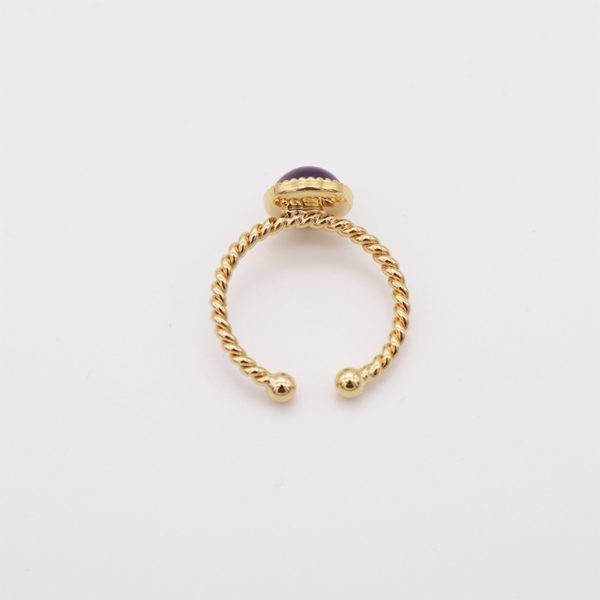 Bague dorée améthyste