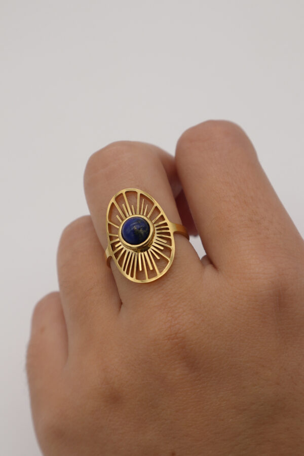 Bague dorée lapis-lazuli bijoux fait main Jolie Nénette