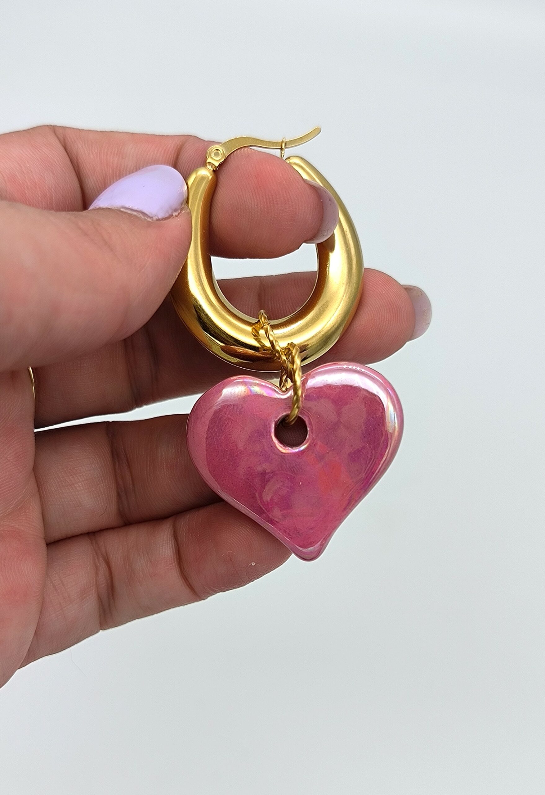 Boucles d'oreilles cœur ROMI - PIECE UNIQUE – Image 2