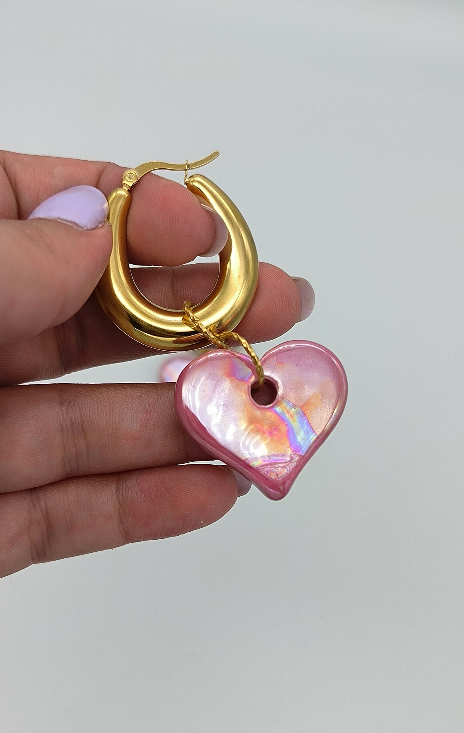 Boucles d'oreilles cœur ROMI - PIECE UNIQUE – Image 3