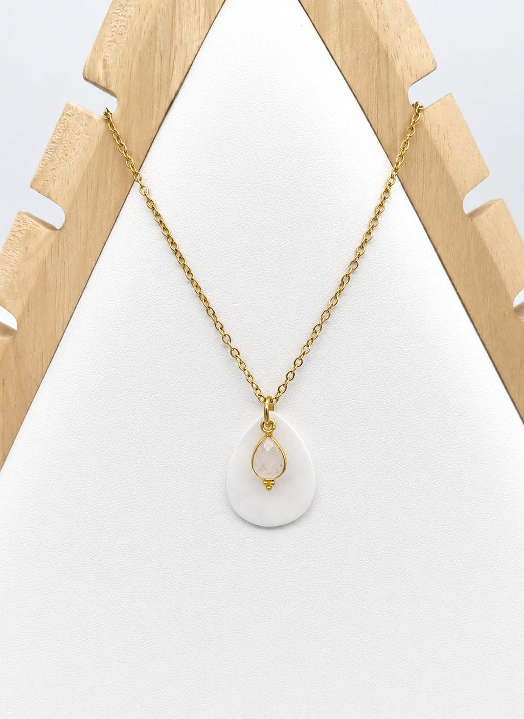Collier nacre et pierre de lune - PIECE UNIQUE – Image 2