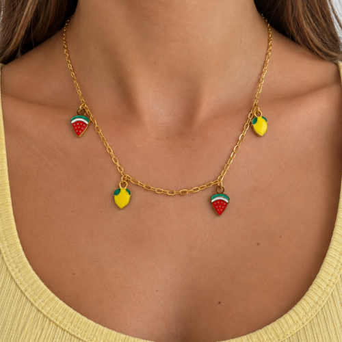 Collier charms fruits